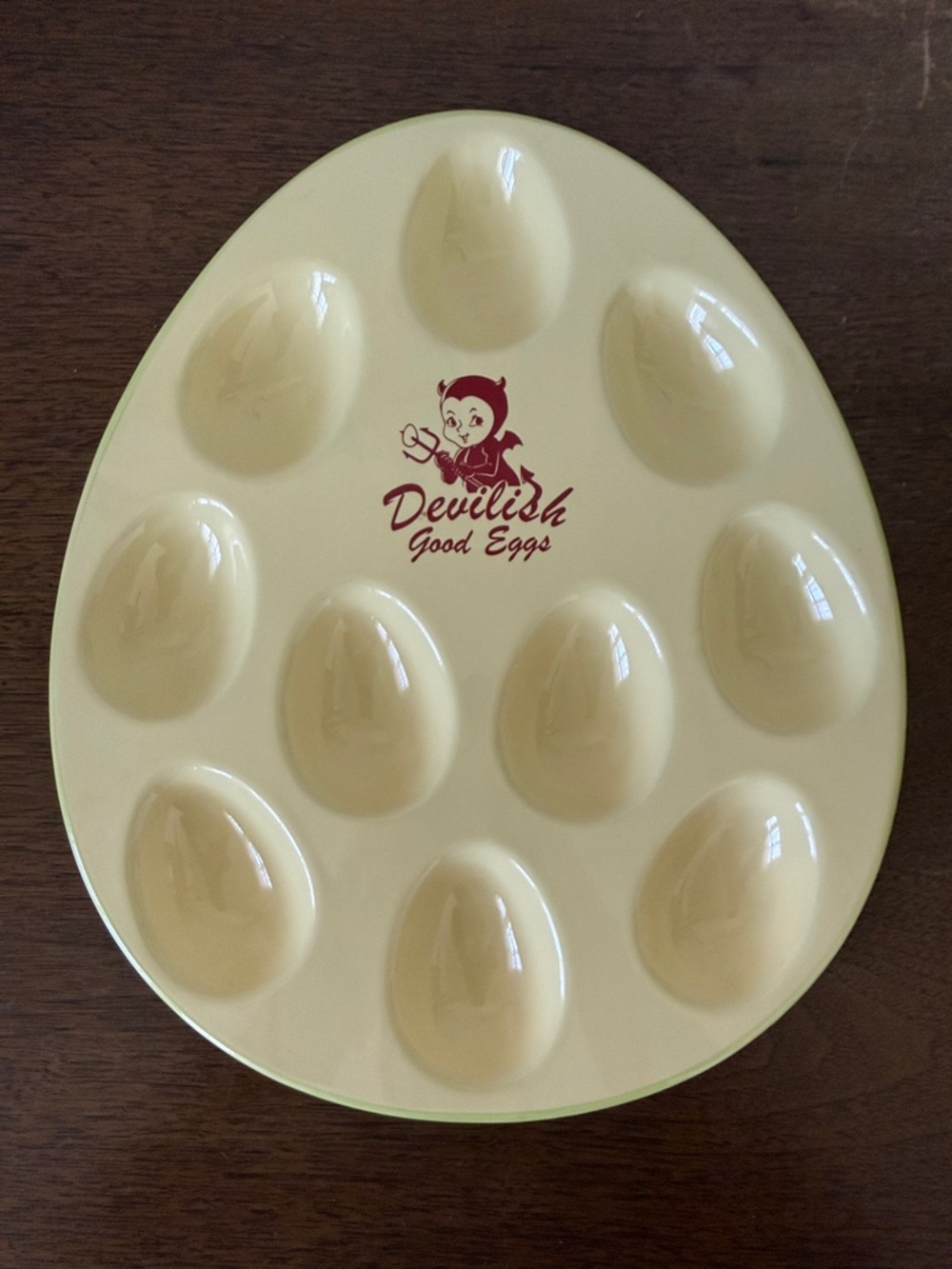 Vintage Deviled Eggs Ceramic Serving Plate - Platter - Devilish Good Eggs